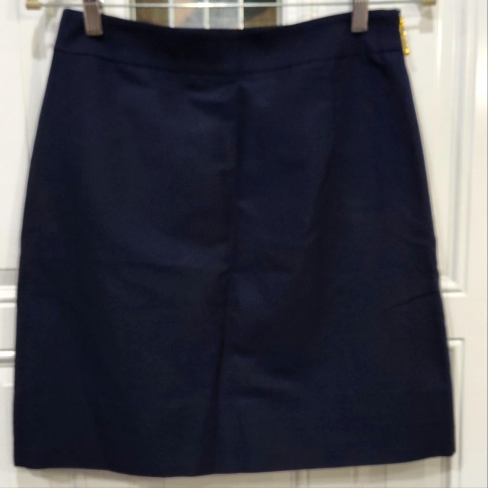 Kate Spade skirt the rules navy blue skirt with gold side zipper women's…